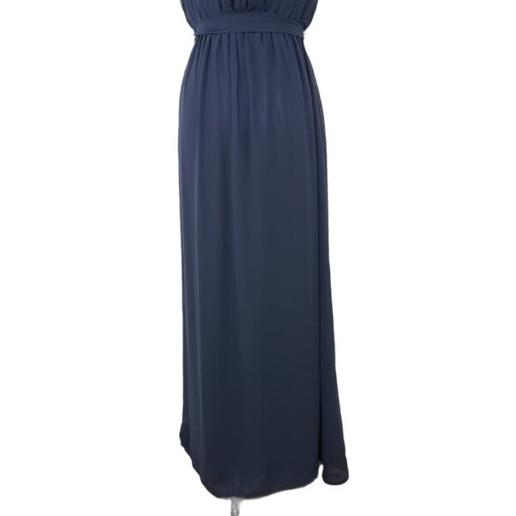 Forever 21 Blue Floor-Length Maxi Gown Medium - Picture 3 of 8